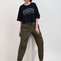 Tommy Hilfiger Women Printed V-Neck Organic Cotton Pockets T-shirt-image-66