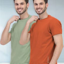 FREECULTR Men Pack of 2 Half Sleeve Round Neck Organic Cotton Tshirts-picture-16