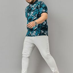 Zigo Men Abstract Printed Plus Size Polo T-shirt-image-12