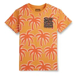 Gini and Jony Boys Floral Printed Cotton T-shirt-image-6
