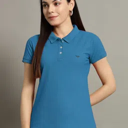 RISS Women Polo Collar Pockets T-shirt-picture-46