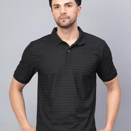 Shiv Naresh Striped Rapid-Dry Polo Collar Sports T-shirt-image-88