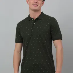 Cantabil Geometric Printed Polo Collar Half Sleeves Cotton T-Shirt-image-16
