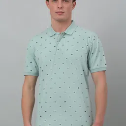 Cantabil Conversational Printed Polo Collar Round Neck T-shirt-image-71