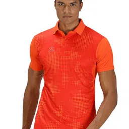 Shrey Geometric Printed Polo Collar Training or Gym T-shirt-image-14