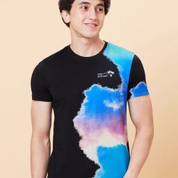 Being Human Abstract Printed Cotton Round Neck Short Sleeves Pockets Casual T-shirt-image-38