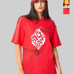 Leotude Women Pack Of 2 Typography Printed Round Neck Cotton Oversized T-shirts-picture-1