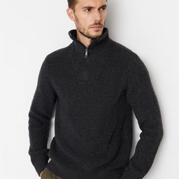 Trendyol Mock Collar Ribbed Cotton Pullover Sweater-picture-54