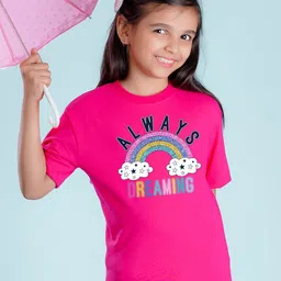 NUSYL Girls Graphic Printed Oversized T-shirt-picture-30