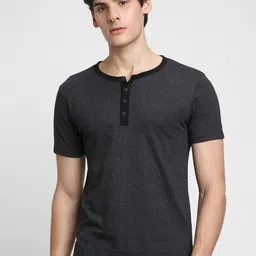 Dennis Lingo Henley Neck Cotton T-shirt-image-61