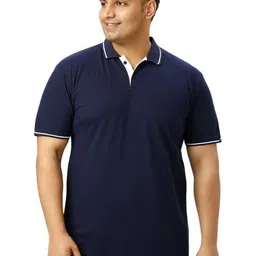 Wear Your Opinion Men Plus Size Tipped Polo Collar Pique Cotton Tshirt-image-52