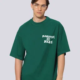 Besick Men Typography Printed Drop Shoulder Sleeves Oversized T-shirt-image-93