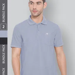 LUX NITRO Pack Of 2 Polo Collar Anti Odour Cotton Blend Sports T-shirt-image-43