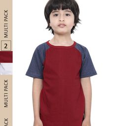 IndiWeaves Boys Pack Of 2 Pure Cotton T-shirt-17