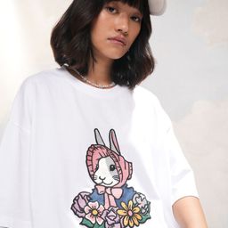 Tokyo Talkies Women Embroidered Round Neck Oversized T-shirt-image-77