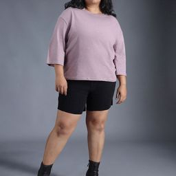 Freeform by High Star Plus Size Boxy Fit Textured Cotton Tshirt-image-19