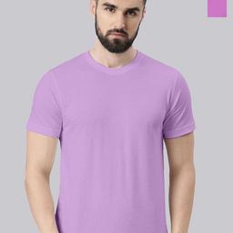VEIRDO Purple & Navy Blue Pack of 2 Round Neck Pure Cotton T-shirts-image-5