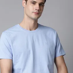 MAXZONE Round Neck Knitted Pure Cotton Casual T-shirt-image-16