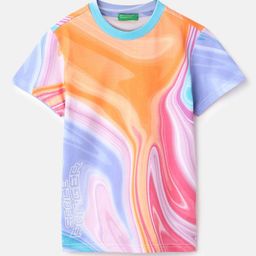 United Colors of Benetton Boys Abstract Printed Round Neck Pure Cotton T-shirt-image-42