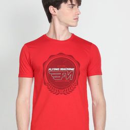 Flying Machine Brand Logo Printed Cotton T-shirt-image-32
