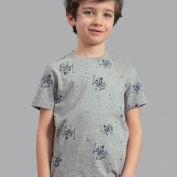 Beverly Hills Polo Club Boys Grey & Blue Printed Cotton T-shirt-image-21