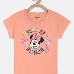 Kids Ville Girls Mickey & Friends Printed Pure Cotton Tshirt-image-82
