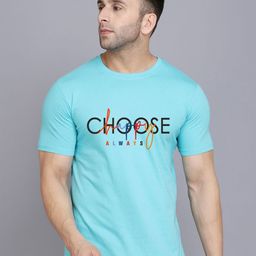 SLOWLORIS Typography Printed Round Neck Bio-Wash Cotton T-shirt-image-96