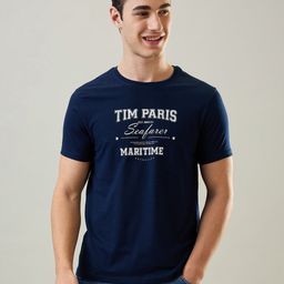 TIM PARIS Men Typography Printed Round Neck Cotton T-shirt-image-88