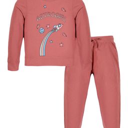PLUM TREE Girls Printed Pure Cotton T-shirt With Joggers-image-67