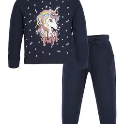PLUM TREE Girls Printed Pure Cotton T-shirt & Joggers-image-57
