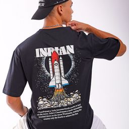 The Indian Garage Co Men Graphic Printed Drop Shoulder Sleeves Oversized T-shirt-image-84