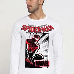 Bewakoof Men Graphic Spider-Man Printed Round Neck Pure Cotton T-shirt-image-91