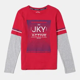 Jockey Boys Super Combed Cotton Graphic Printed Round Neck Full Sleeve Tshirt - AB33-image-96
