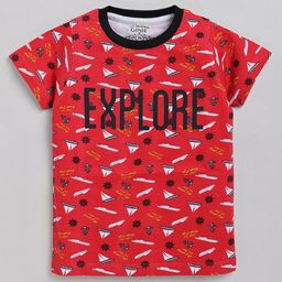 Ginie Boys Typography Printed Pure Cotton T-shirt-image-74