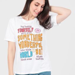 Juliet Women Typography Printed Round Neck Cotton T-shirt-image-42