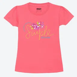 Mast & Harbour Girls Pink Typography Printed T-shirt-picture-12