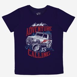 x2o Boys Navy Blue Printed Cotton T-shirt-image-64