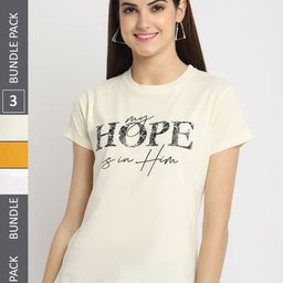 Fabflee Pack Of 3 Typography Printed Cotton T-shirt-picture-33
