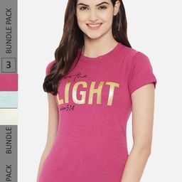 Fabflee Pack of 3 Typography Printed Cotton T-shirts-picture-17
