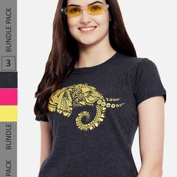 Fabflee Pack Of 3 Typography Printed Cotton T-Shirt-image-105