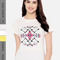 Fabflee Pack Of 3 Typography Printed Cotton T-shirt-image-116