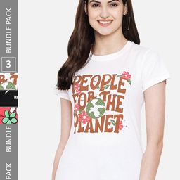 Fabflee Pack Of 3 Typography Printed Cotton T-shirt-image-82