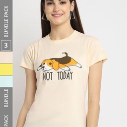 Fabflee Pack Of 3 Printed Cotton Casual T-shirt-picture-17
