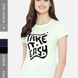 Fabflee Pack Of 3 Typography Printed Cotton T-shirt-image-121