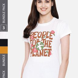 Fabflee Pack Of 3 Mickey Mouse Printed Cotton T-shirt-image-87