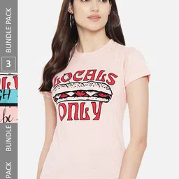 Fabflee Pack Of 3 Typography Printed Cotton T-shirt-picture-30