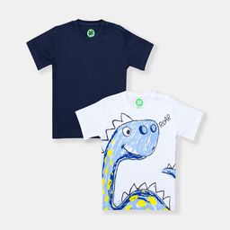 YK Infant Boys Pack Of 2 Printed Pure Cotton T-shirt-14