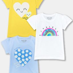 Miss & Chief Girls Pack Of 3 Printed Pure Cotton T-shirt-image-33