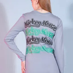DressBerry Grey Mickey Mouse Printed Pure Cotton T-shirt-image-53