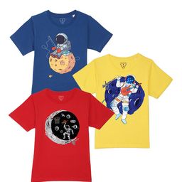 Wear Your Mind Boys Blue Set of 3 Printed T-shirt-image-9